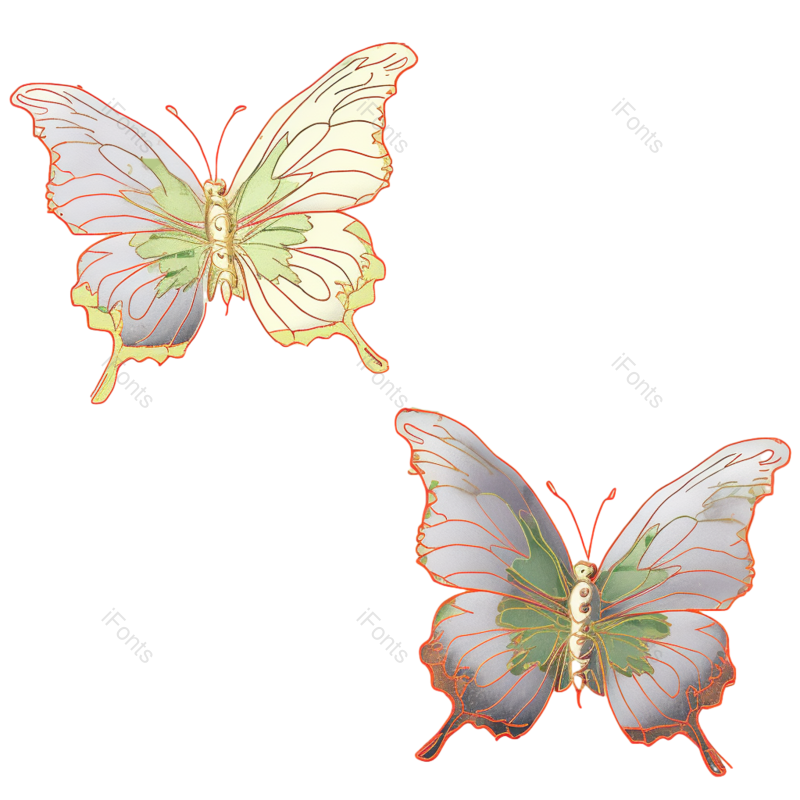 传统图片,插画元素,蝴蝶PNG,中国元素免抠素材